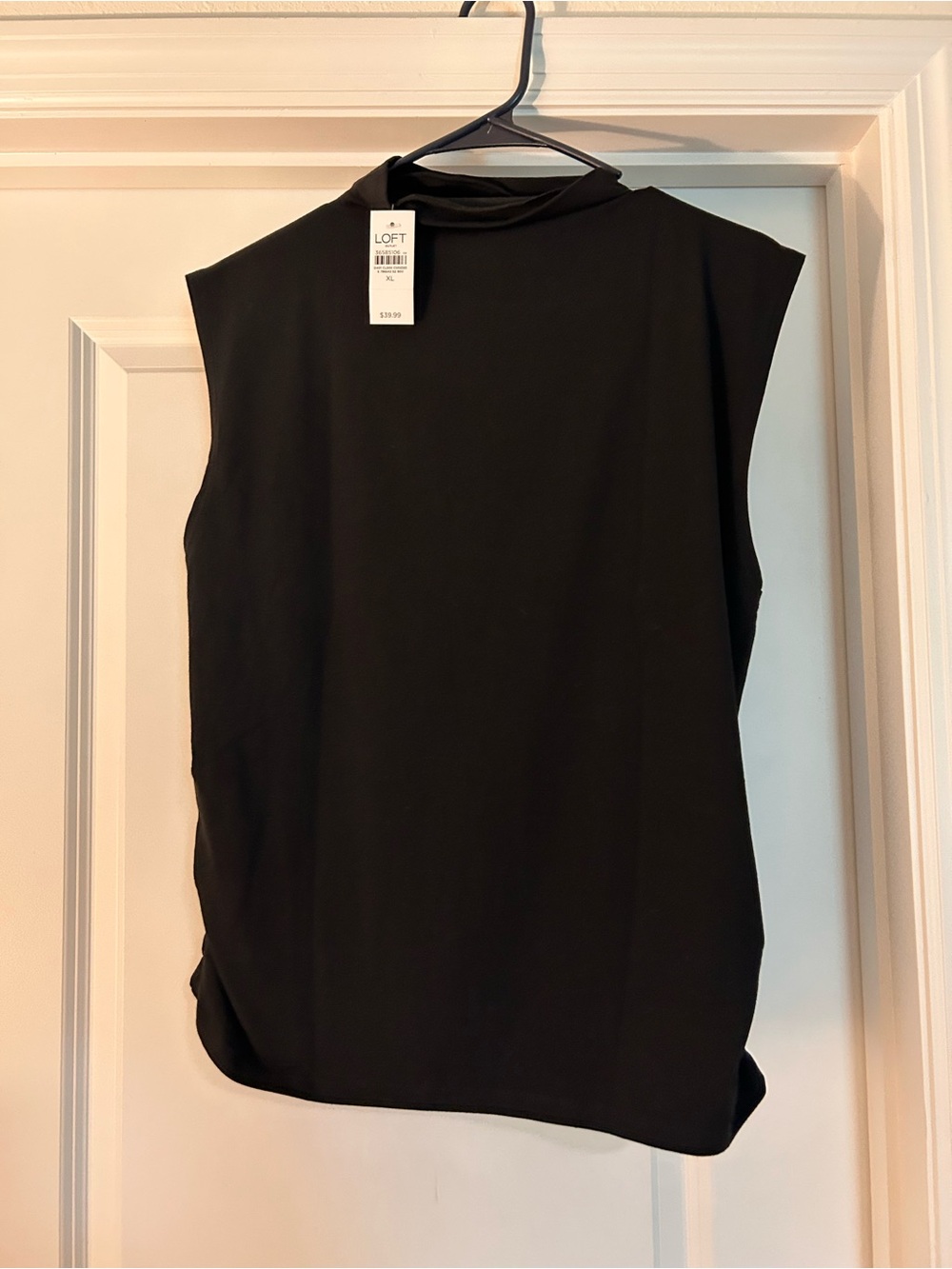 NWT LOFT Black Sleeveless Mock Neck Shell
